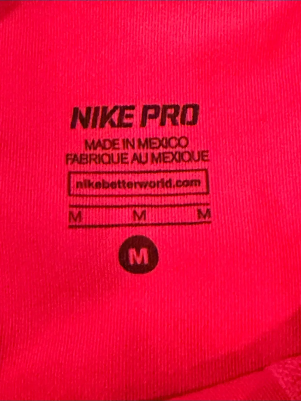 Nike Pro Pink Performance Shorts with Blue Waistband - M